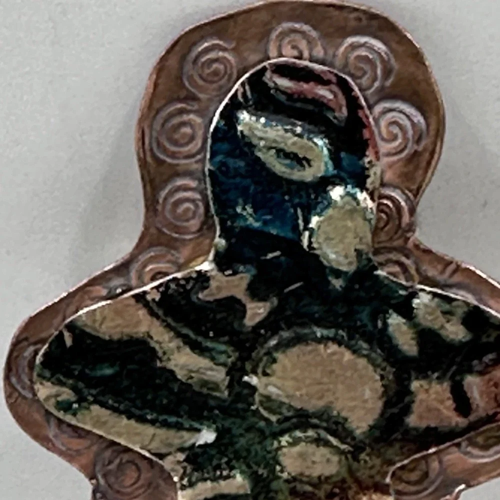 Artisan Copper Goddess Brooch & Pendant - Handmade 